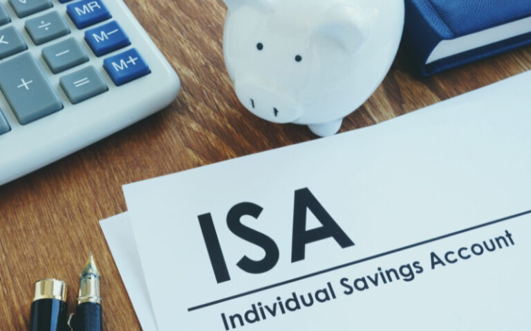 Paperwork with word ISA and Individual Savings Account